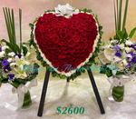 Set of Heart Wreath and Bouquet in Vase - CODE 9271